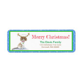 Waterverf Labradole kerstlampjes Antlers La Etiket (Voorkant)