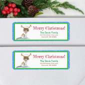 Waterverf Labradole kerstlampjes Antlers La Etiket