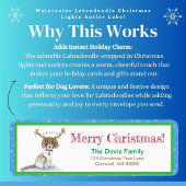 Waterverf Labradole kerstlampjes Antlers La Etiket