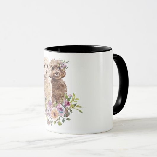 Waterverf Labradoodle/Goldendoodle Mok (Voorkant rechts)