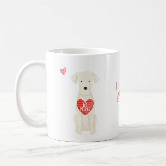 Waterverf Labrador Dog Valentijnsdag Coffee Mok (Links)