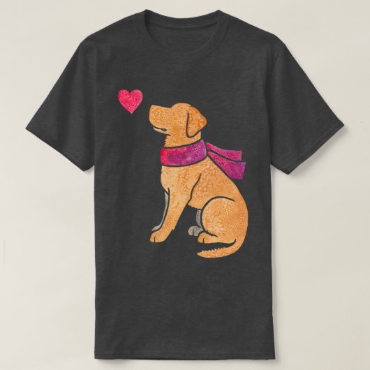 Waterverf Labrador geel T-shirt (Design voorkant)