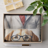 Waterverf Labrador in Glasses Decoupage Tissuepapier (Geschenk)