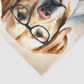 Waterverf Labrador in Glasses Decoupage Tissuepapier (Detail)