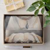 Waterverf Labrador in Glasses Decoupage Tissuepapier (Geschenk)