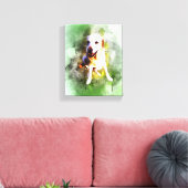 Waterverf labrador in groene kleuren canvas afdruk (Insitu (Woonkamer))