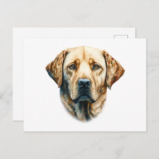 Waterverf Labrador Retriever Briefkaart (Voorkant / Achterkant)