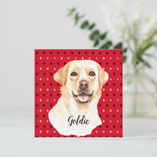 Waterverf Labrador Retriever Dog Aangepast Kaart (Staand voorkant)