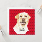 Waterverf Labrador Retriever Dog Aangepast Kaart (Voorkant / Achterkant in situ)