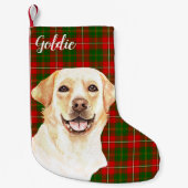 Waterverf Labrador Retriever Dog Aangepast Kleine Kerstsok (Voorkant)