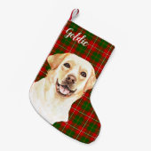 Waterverf Labrador Retriever Dog Aangepast Kleine Kerstsok (Voorkant (Hangend))
