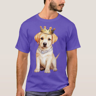 Waterverf Labrador Retriever Dog Dragen een kroon T-shirt