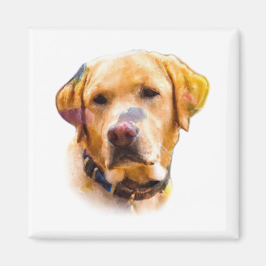 Waterverf Labrador Retriever Magneet (Voorkant)