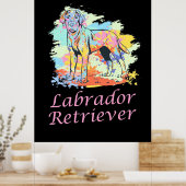 Waterverf labrador Retriever Poster (Keuken)