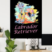 Waterverf labrador Retriever Poster (Thuiskantoor)