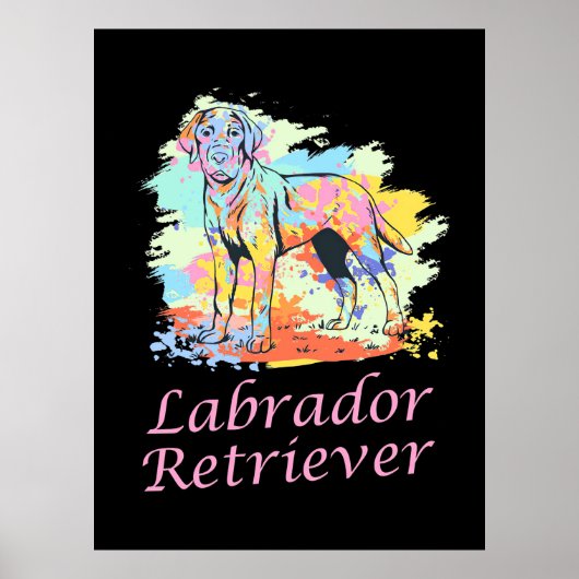 Waterverf labrador Retriever Poster (Voorkant)