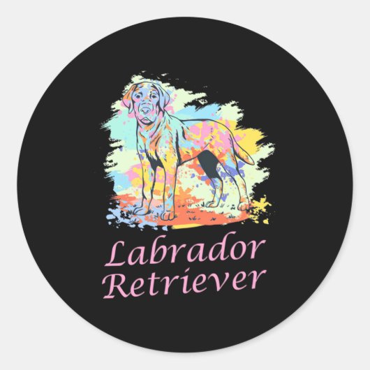 Waterverf labrador Retriever Ronde Sticker (Voorkant)