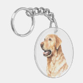 Waterverf Labrador Retriever Sleutelhanger (Voorkant Links)