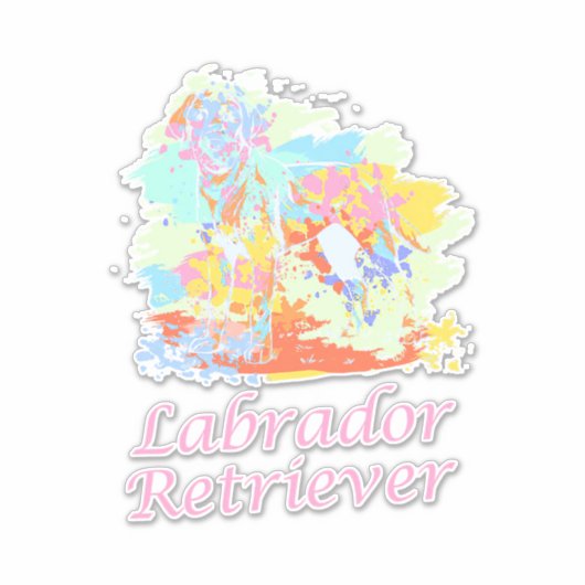 Waterverf labrador Retriever Sticker (Voorkant)