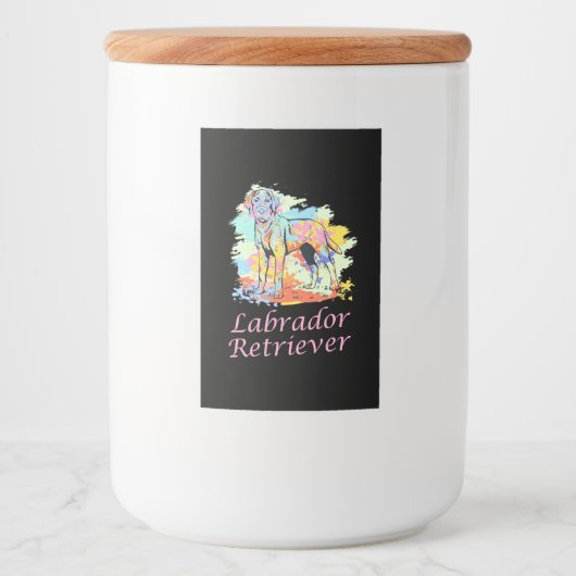 Waterverf labrador Retriever Voedselcontainer Etiket (Voorkant)