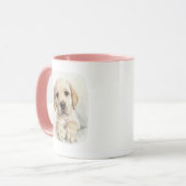 Waterverf Labrador Welpen Mok (Voorkant links)