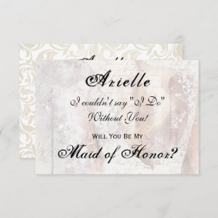 Waterverf Lace Dress Regency Maid of Honor Invite Kaart