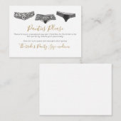 Waterverf Lace Lingerie Panty Game Vrijgezellenfee Informatiekaartje (Voorkant / Achterkant)