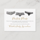 Waterverf Lace Lingerie Panty Game Vrijgezellenfee Informatiekaartje (Voorkant)