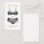 Waterverf Lace Lingerie Sizes Vrijgezellenfeest En Informatiekaartje (Voorkant / Achterkant)
