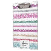 Waterverf Lace Ribbon Girly Rainbow gepolijst Klembord (Links)