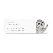 Waterverf lachende luiaard retouradres etiket (Voorkant)