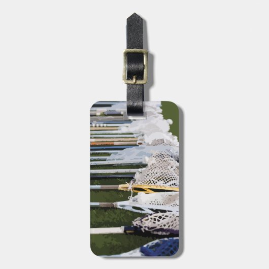 Waterverf Lacrosse Sticks Bagagelabel (Voorkant verticaal)