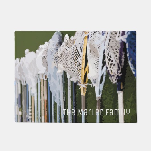 Waterverf Lacrosse Sticks Deurmat (Voorkant)