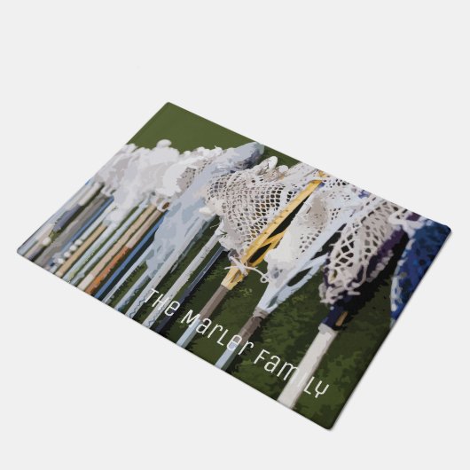 Waterverf Lacrosse Sticks Deurmat (Schuin)