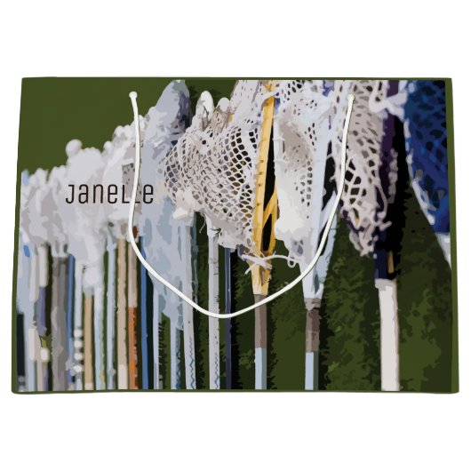 Waterverf Lacrosse Sticks Groot Cadeauzakje (Voorkant)