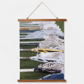 Waterverf Lacrosse Sticks Hangend Wandkleed (Voorkant)