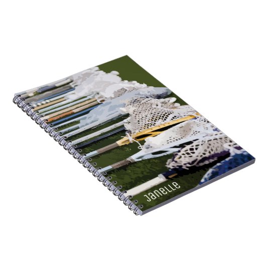 Waterverf Lacrosse Sticks Notitieboek (Rechterzijde)