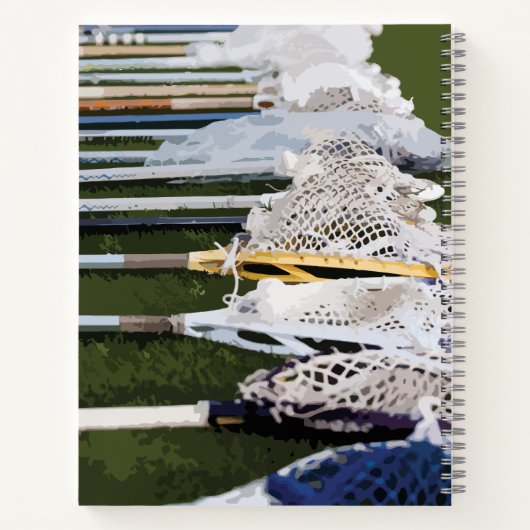 Waterverf Lacrosse Sticks Notitieboek (Achterkant)
