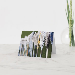 Waterverf Lacrosse Sticks Notitiekaartje