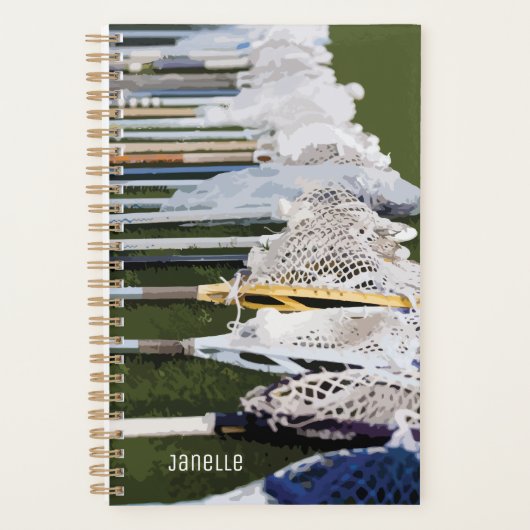 Waterverf Lacrosse Sticks Planner (Voorkant)