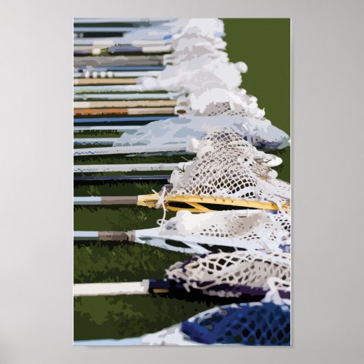 Waterverf Lacrosse Sticks Poster (Voorkant)