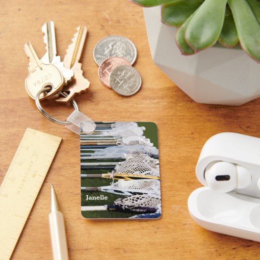 Waterverf Lacrosse Sticks Sleutelhanger (Bureau)