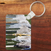 Waterverf Lacrosse Sticks Sleutelhanger (Achterkant)