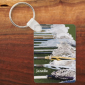 Waterverf Lacrosse Sticks Sleutelhanger (Voorkant)