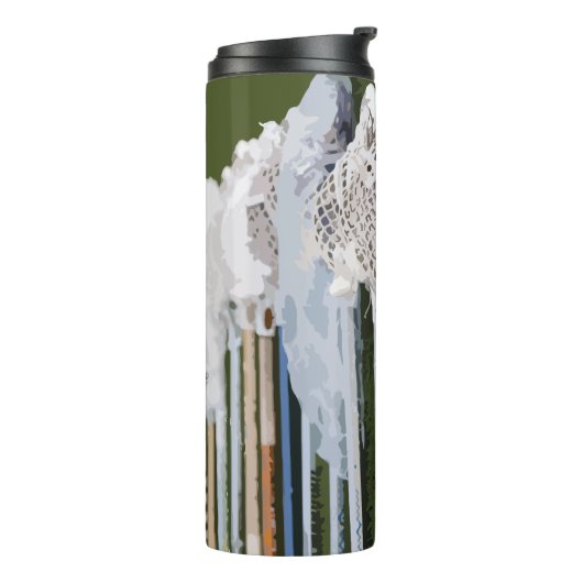 Waterverf Lacrosse Sticks Thermosbeker (Gedraaid links)