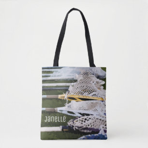 Waterverf Lacrosse Sticks Tote Bag
