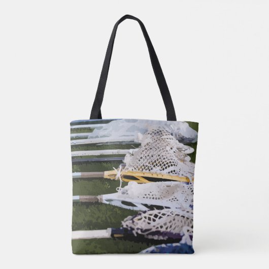 Waterverf Lacrosse Sticks Tote Bag (Achterkant)