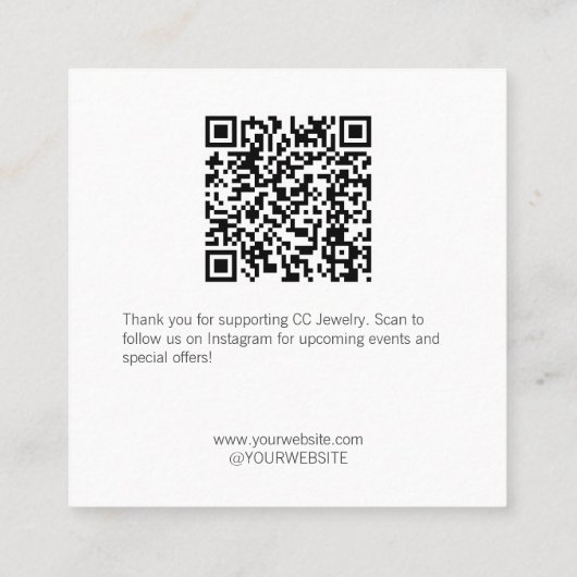 Waterverf Lady Jewerly Bracelet Display Vierkante Visitekaartje (Achterkant)