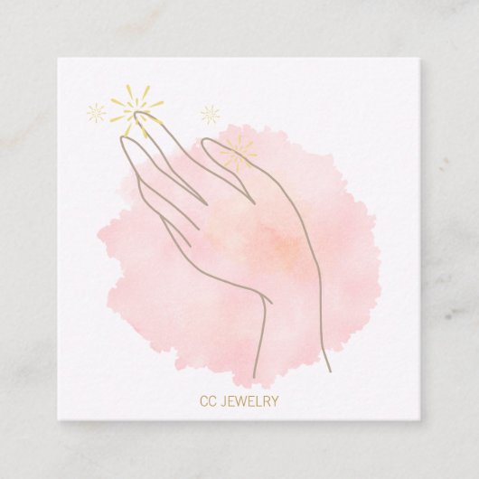 Waterverf Lady Jewerly Bracelet Display Vierkante Visitekaartje (Voorkant)