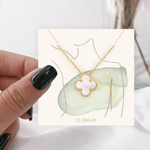 Waterverf Lady Jewerly Ketting Display Vierkante Visitekaartje